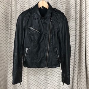 Top Shop Leather Moto Jacket, Size 4/6